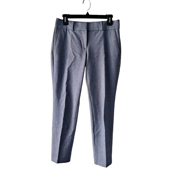 Loft Petites Womens Blue Heather Marisa Straight Leg Flat Front Pants - Size 2P - Picture 1 of 10